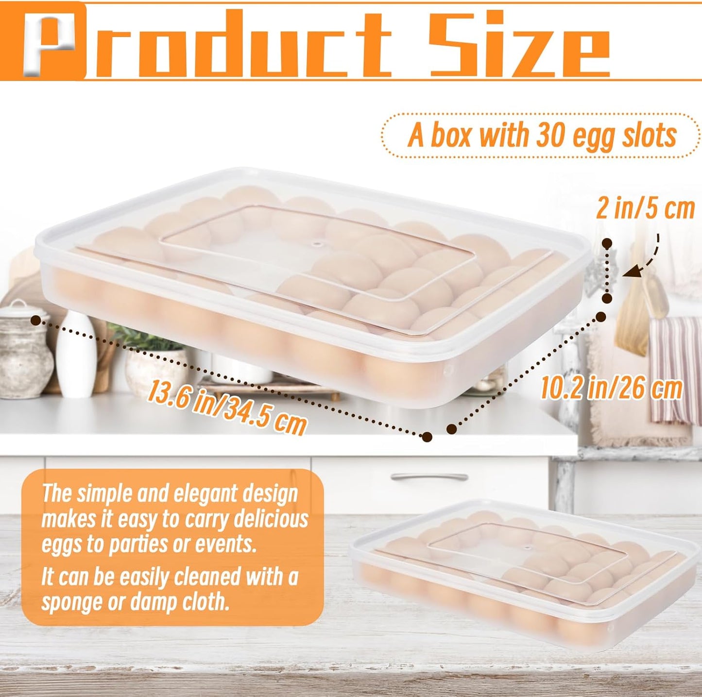 Easter Covered Egg Holder,Deviled Egg Containers with Lid,Stackable Plastic Egg Storage Container for Fridge,Thanksgiving Party,Keep Fresh,Kitchen Supplies(30 Eggs)