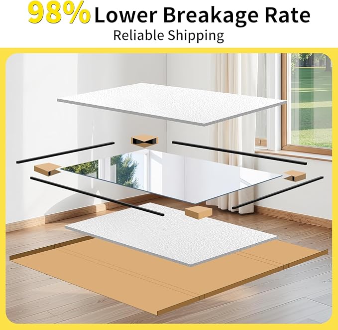 Home Gym Mirror - 48x24 Inch, 2PCS Frameless Tempered Glass Full Body Mirror for Wall Mount - Ideal for Yoga, Workout, Bedroom, Dance Studio (Silver)