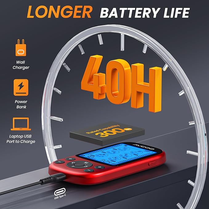 Dual Channel TENS Unit Muscle Stimulator, 3-in-1 EMS TENS Machine with 24 Modes & 40 Levels, Rechargeable EMS Massager for Neck, Shoulder, Sciatica & Back Pain Relief with 12 Pads, EVA Case