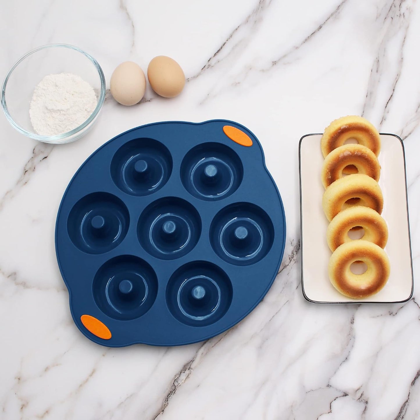 To encounter 31 Pieces Silicone Baking Pans Set, Nonstick Bakeware Sets, Non-Stick Silicone Molds, with Metal Reinforced Frame More Strength, Navy Blue