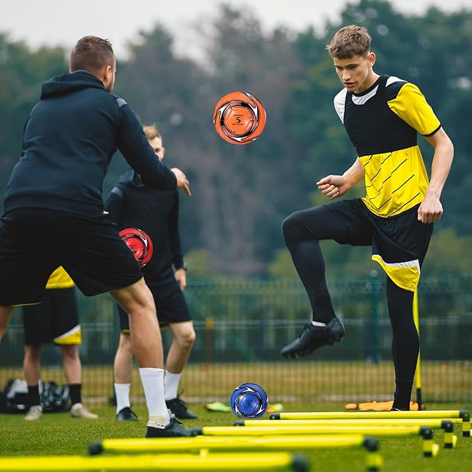 12 Pcs Soccer Balls Bulk Size 4 Soccer Balls with Pump Soft Football Outdoor Indoor for Sport Training Practice Game Gift for Youth Teen Adult