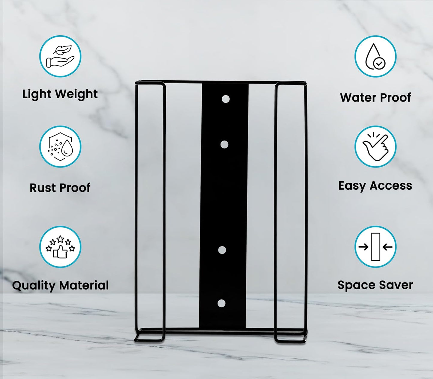 Alpine Glove Holder for Wall Mount - Latex Glove Holder Wire Glove Dispenser for Wall Disposable Glove Box & Tissue Box - Fits 3 Boxes (Black)