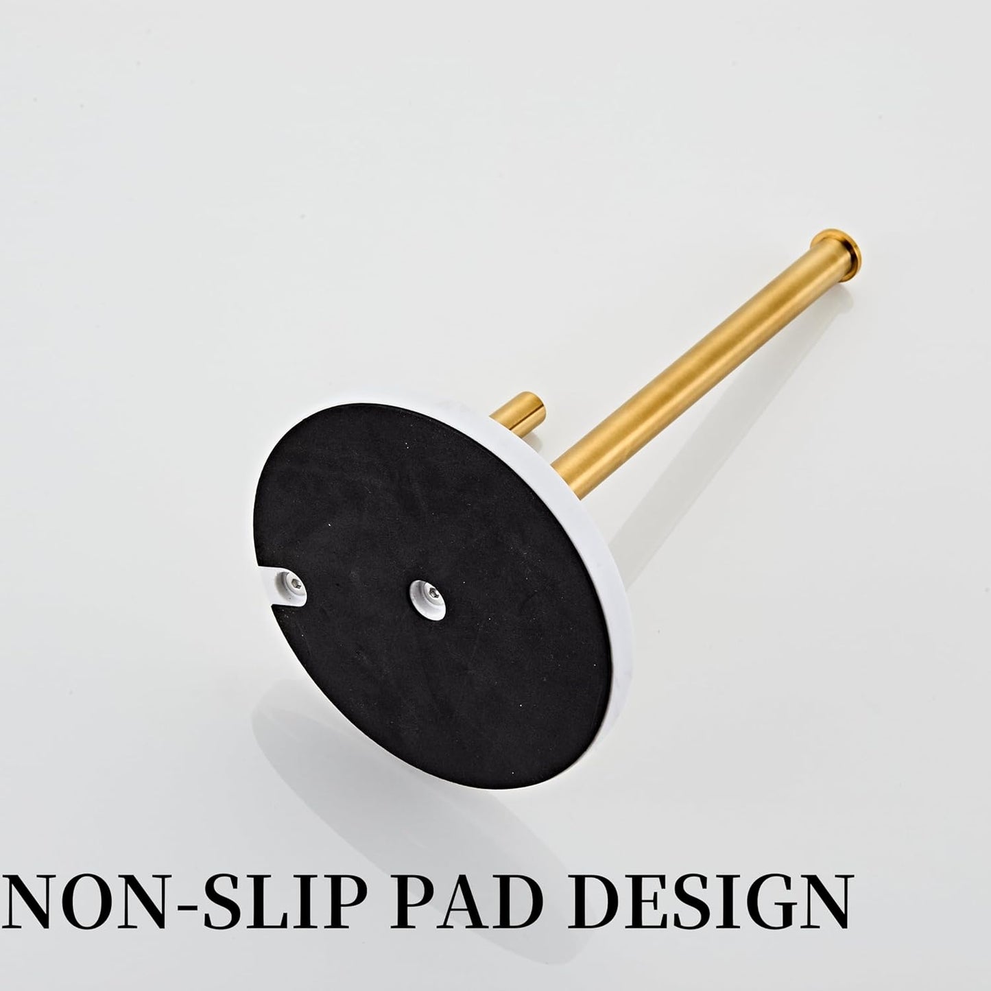 Brushed Gold Paper Towel Holder,Stainless Steel Paper Towel Holder for Kitchen Roll Organize, Standard or Jumbo-Sized Roll Paper, Countertop Roll Dispenser with Marble Base