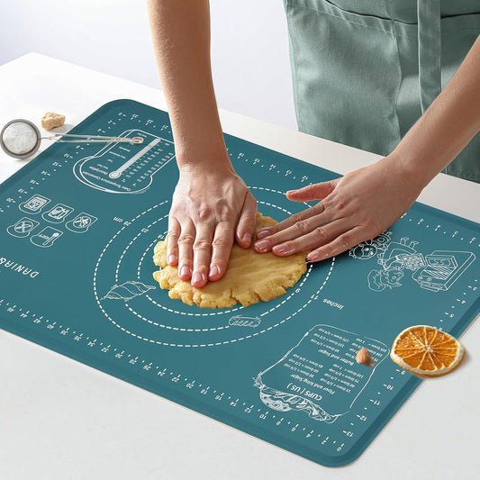 DANIA & DEAN Silicone Baking Mat - Upgrade Mom Theme 26x16 Inch Extra Thick Pastry Mat with Measurements, Non-Slip and Reusable, Kneading Dough Mat for Kitchen Counter, Bread, Cookies, Pizza, Pasta