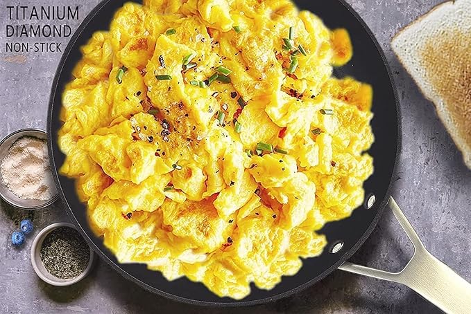 MsMk Small Egg Pan，8 1/2 inch Titanium and Ceramic Nonstick Omelette Pan，Small Frying Pan Safe for Induction，Scratch-resistant，Oven Safe to 700°F Pan for Cooking, Dishwasher Safe