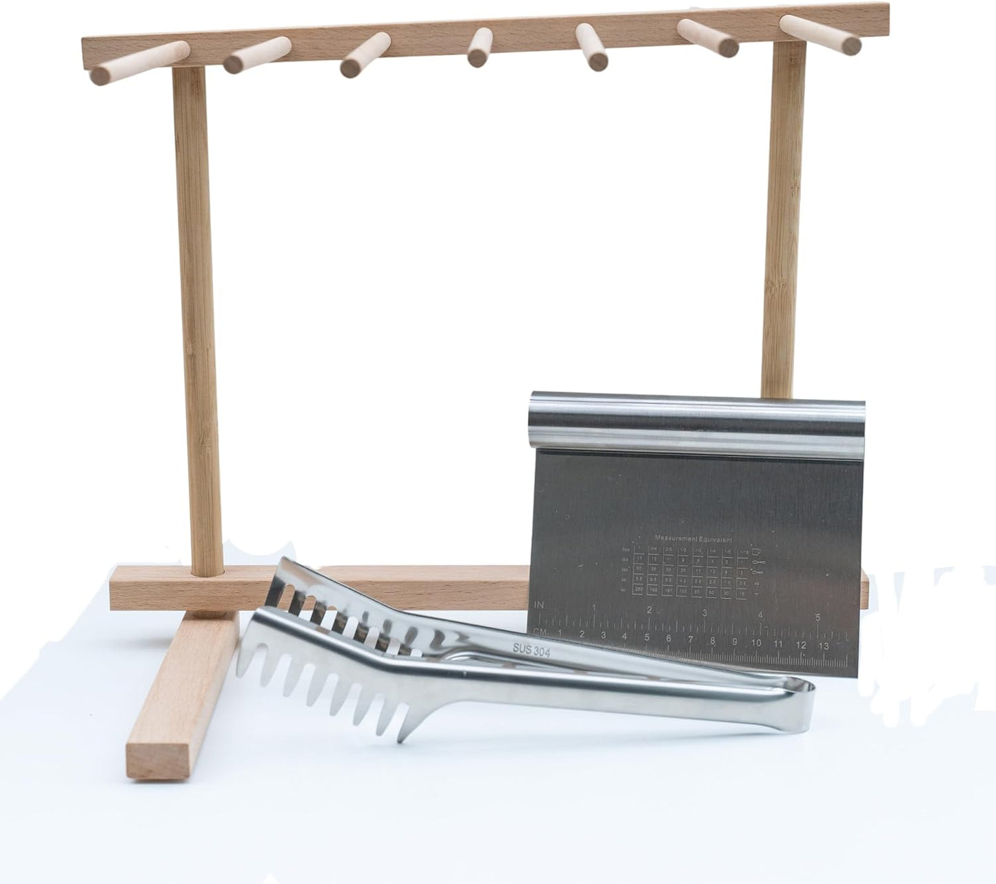 Ultimate 9 Pcs Pasta Making Tool Set Pasta Drying Rack, Pasta Tongs, Two Ravioli Stamp Maker Cutter And Roller Wheel Set, Two Pasta Rolling Pins, Gnocchi Board and Scraper By Cotswold Homeware Co