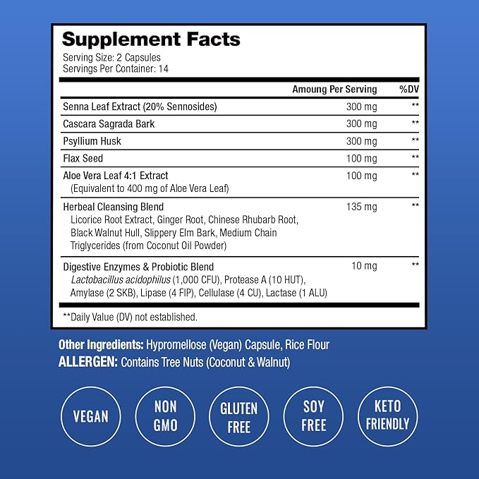 NutraChamps Colon Cleanse & Detox for Weight Loss [14 Day Quick Cleanser] Safe & Effective Formula with Probiotic & Digestive Enzymes for Constipation Relief