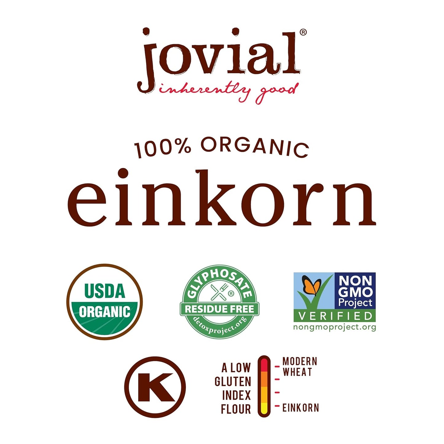Jovial Organic Einkorn Unbleached All Purpose Flour - Bread Baking Flour for Sourdough, High Protein, Non-GMO, Organic Pizza & Pasta, European Italian, Glyphosate Free - 32 Oz, 3 Pack
