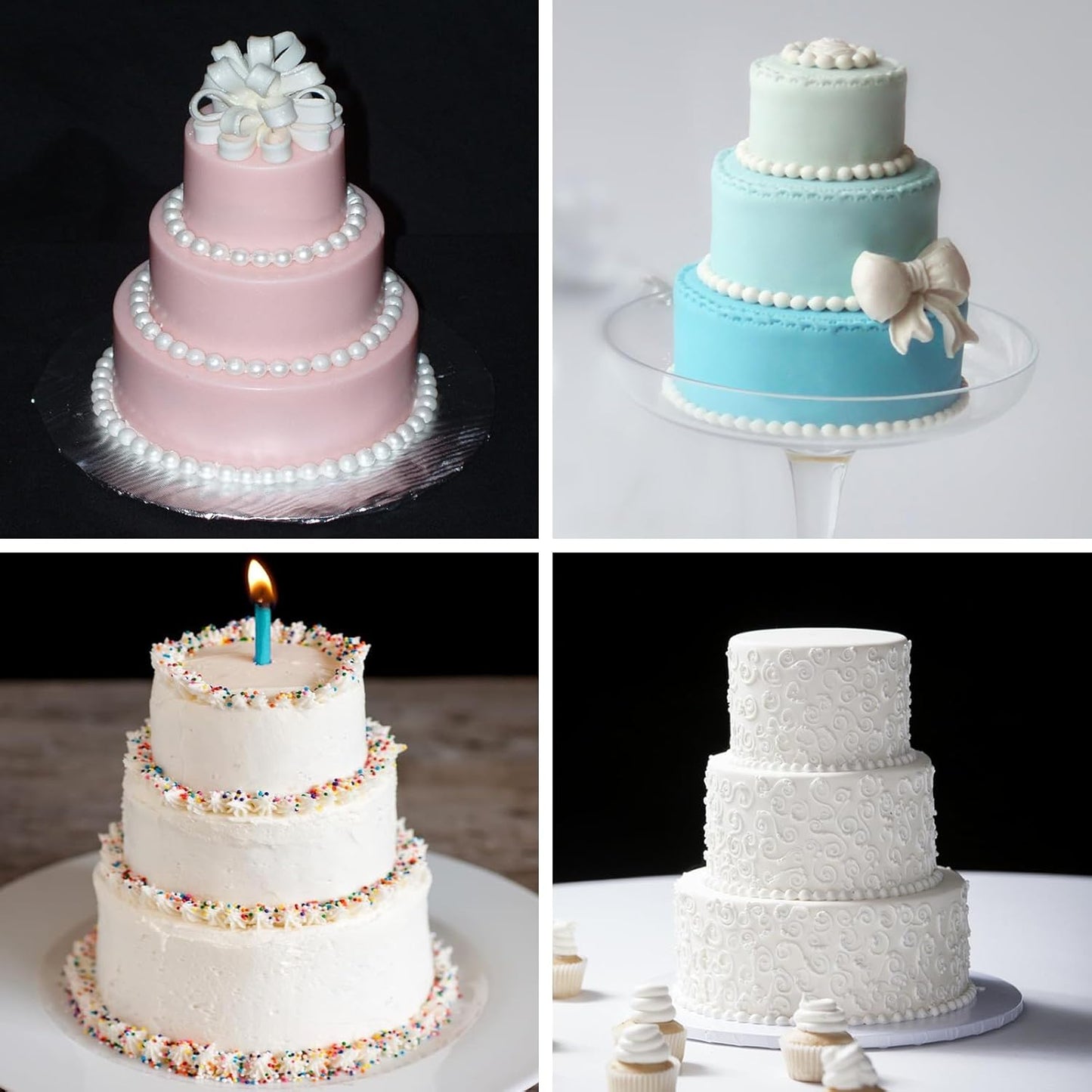 Sakolla 2 Pack 3 Tier Mini Cake Molds, BPA Free 6 Cavity Silicone Cakepop Molds Shapes for Baking Cake Pop, Cakesicle, Brownie and Mousse (Confetti)