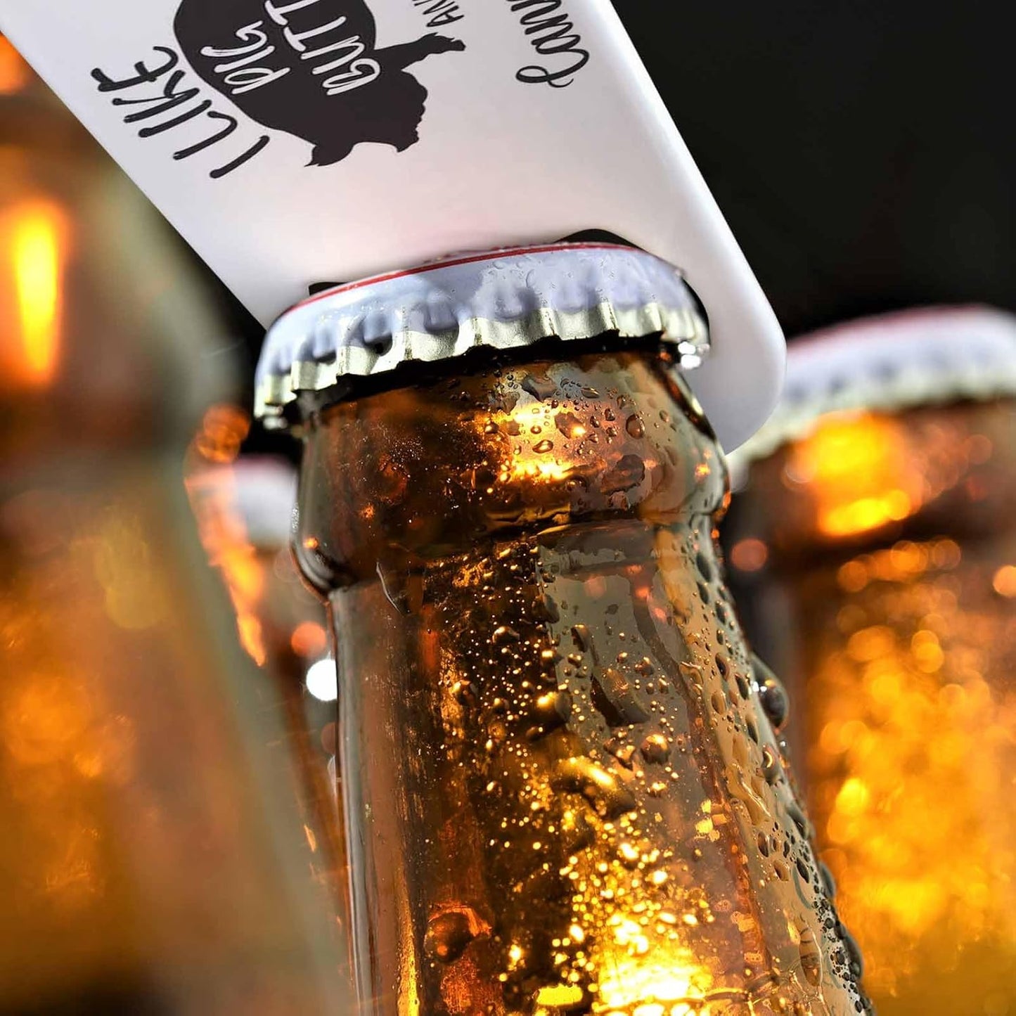 Art Design Stainless Steel Bottle Opener I Like Pig Butts and I Cannot Lie Adorable Lettering Flat Beer Bottle Opener Keychain for Home Kitchen Bar Restaurant Party Birthday Gift