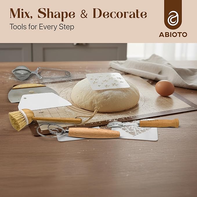 Sourdough Starter Kit with Dutch Oven and Scale - Complete Sourdough Kit with Proofing Baskets, 34oz Jar, Slings, and Other Premium Bread Making Tools - Perfect Baking Gifts for Women, Men, and Bakers