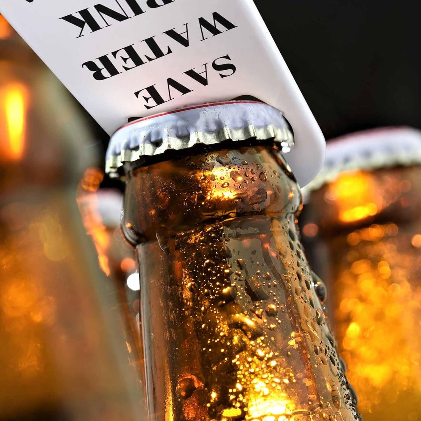 Funny Joke Stainless Steel Bottle Opener Save Water Drink Tequila Flat Beer Bottle Opener Keychain for Home Kitchen Bar Restaurant Party Birthday Gift