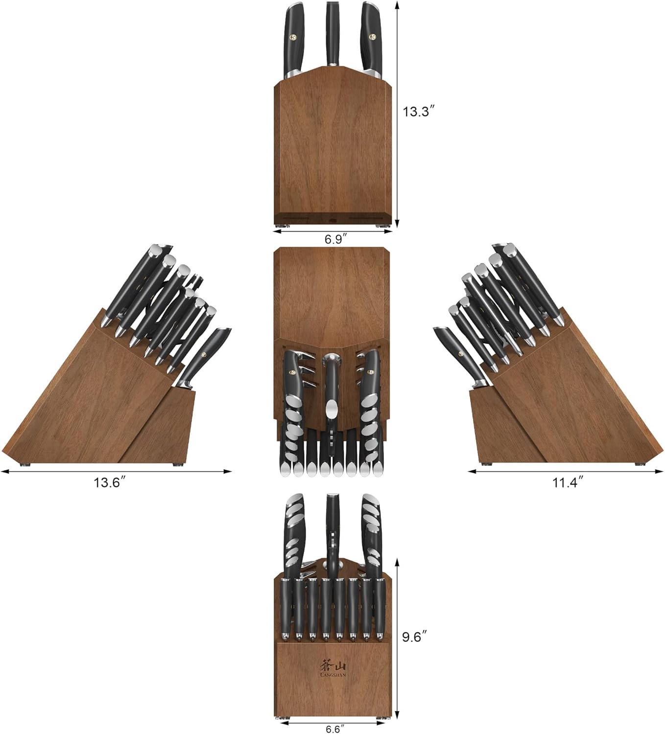 Cangshan L Series 23-Piece Classic Knife Block Set, Forged German Steel, 1027457