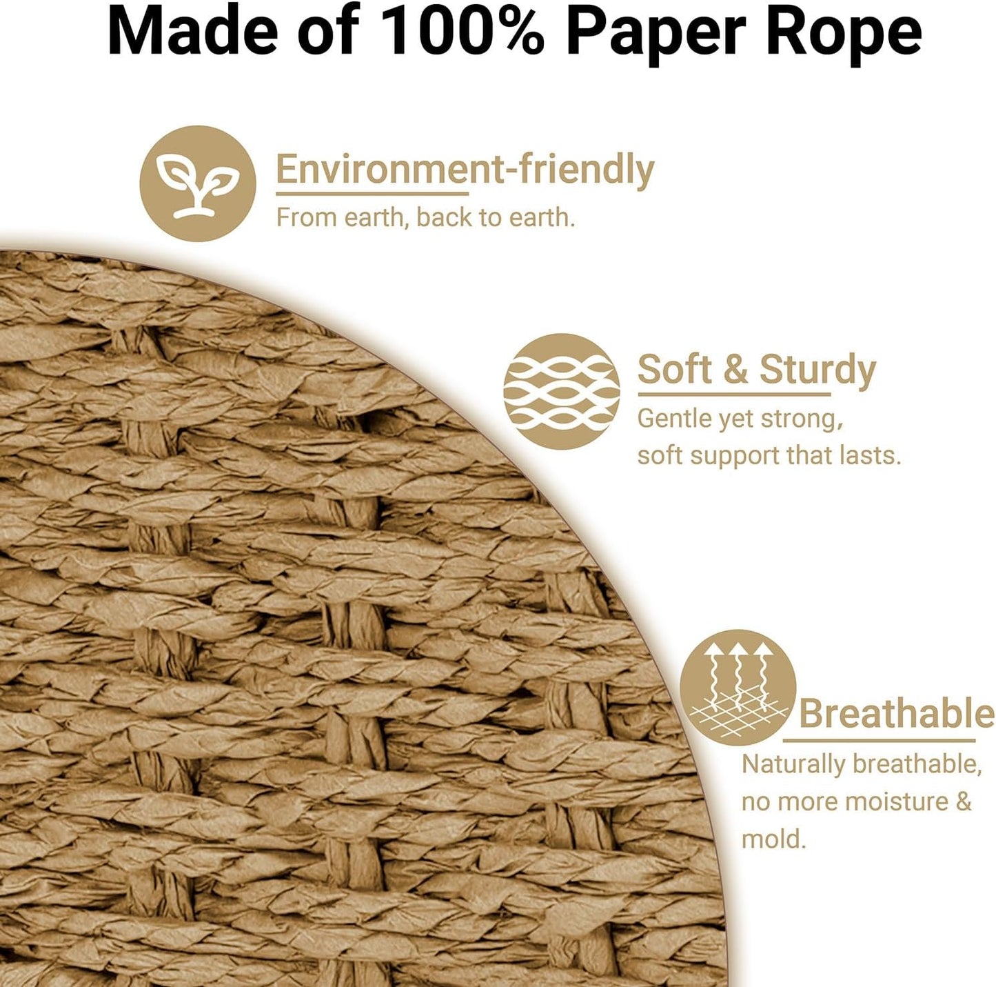 Wicker Baskets for Organizing,Pantry, Kitchen Counter with Handles, Handwoven Woven Storage Baskets for Fruit, Bread, Vegetable, Paper Storage Bins for Shelves, 3 Pack, Natural