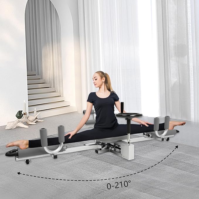 Leg Stretcher, Professional Leg Spreader Flexibility Stretching Equipment, 330LBS Heavy Duty Leg Exercises Split Machine w/Cushion Rollers, 0-210° Adjust Leg Training Tool for Gym Home