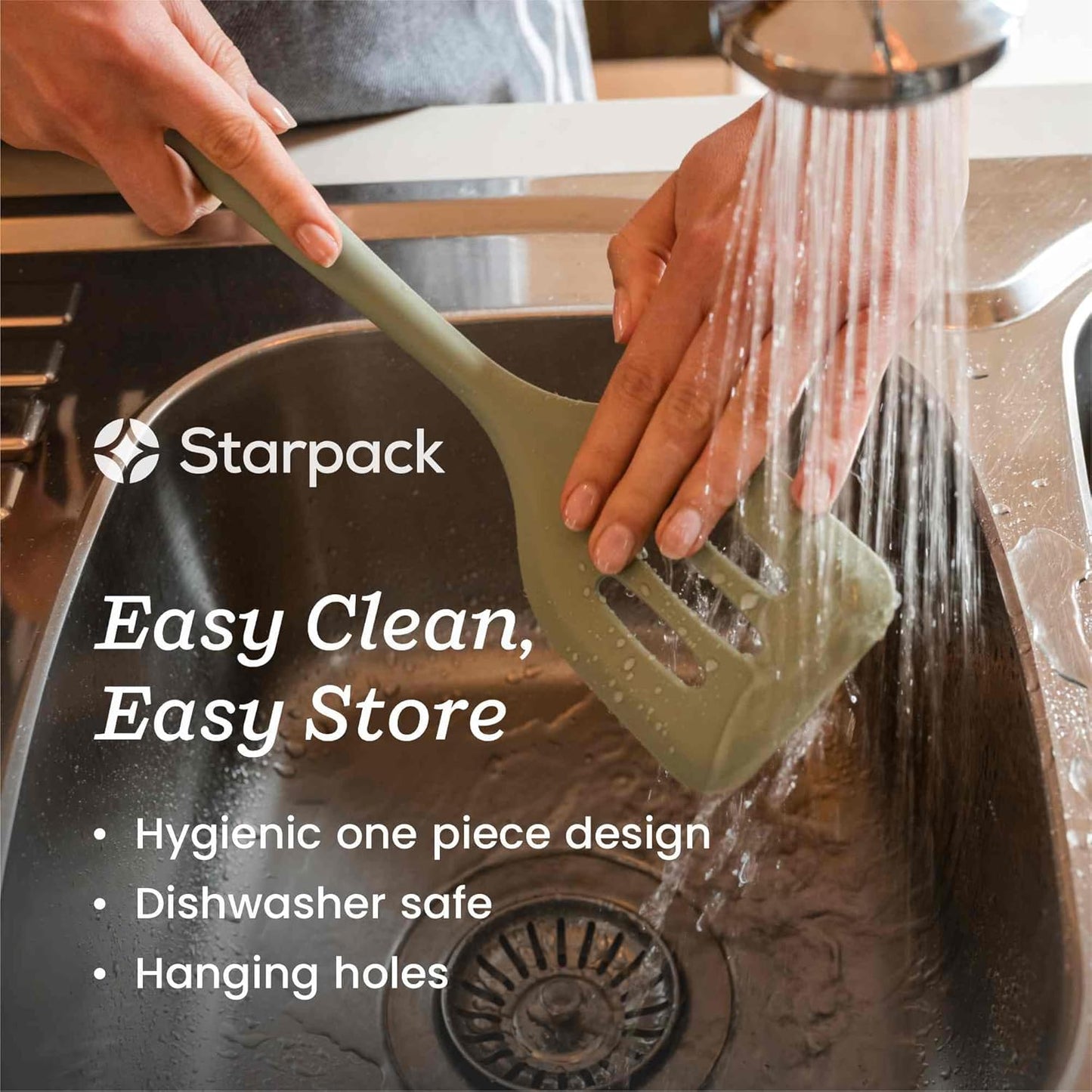 Starpack 'Forking Good' XL Premium Silicone Pasta Fork (13.5") - Spaghetti Spoon High Heat Resistant to 600°F - Silicone Pasta Spoon Strainer - Pasta Server Spoon with Teeth - Pasta Server Utensil