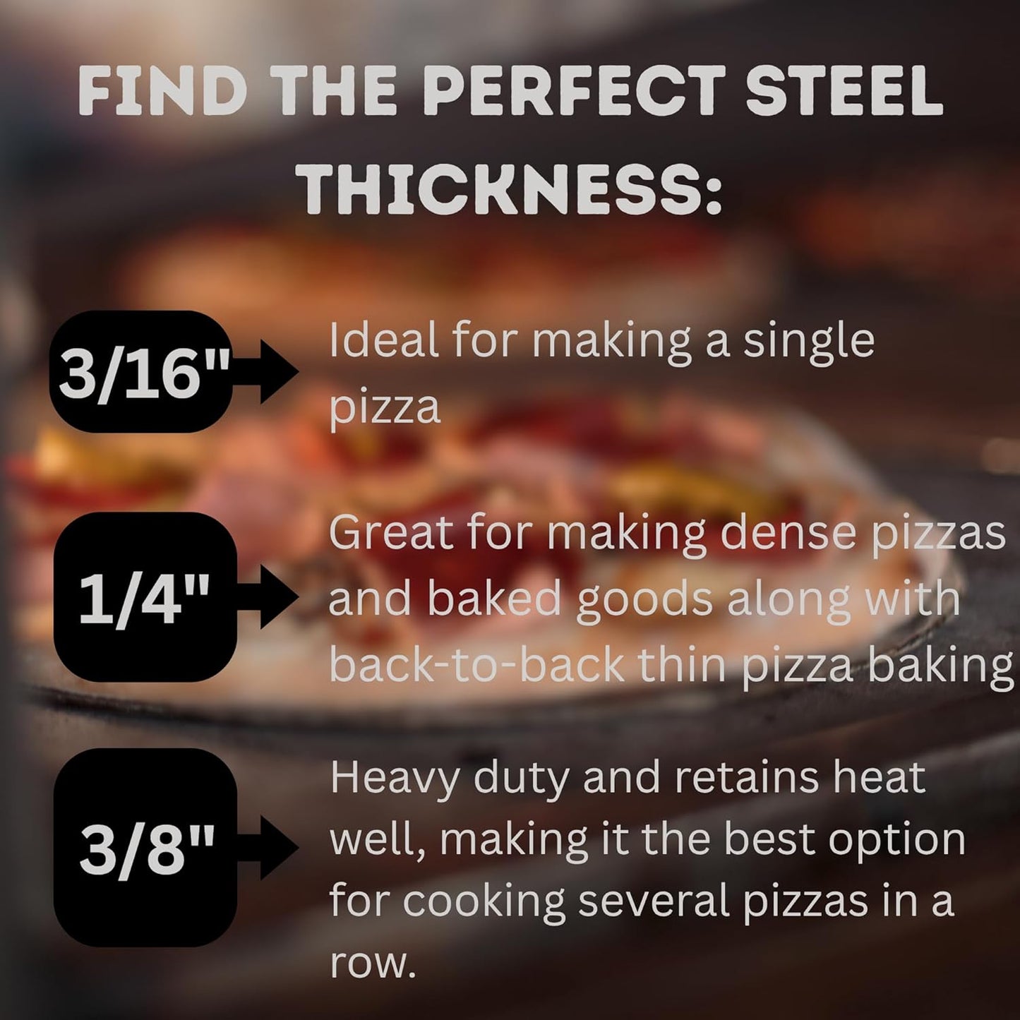 16" by 16" Pizza Steel (3/8" Deluxe Thickness) - Multipurpose Cooking Steel for Ovens & Grills - Made in the USA