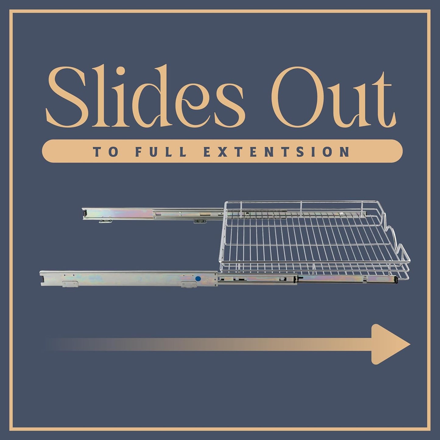 HOLDN’ STORAGE Pull Out Cabinet Organizer, Heavy Duty Caddy w/Lifetime Limited Warranty -20”W x 21”D - Requires At Least 21-1/4” Cabinet Opening, Steel Metal Cabinet Drawers Slide Out, Chrome