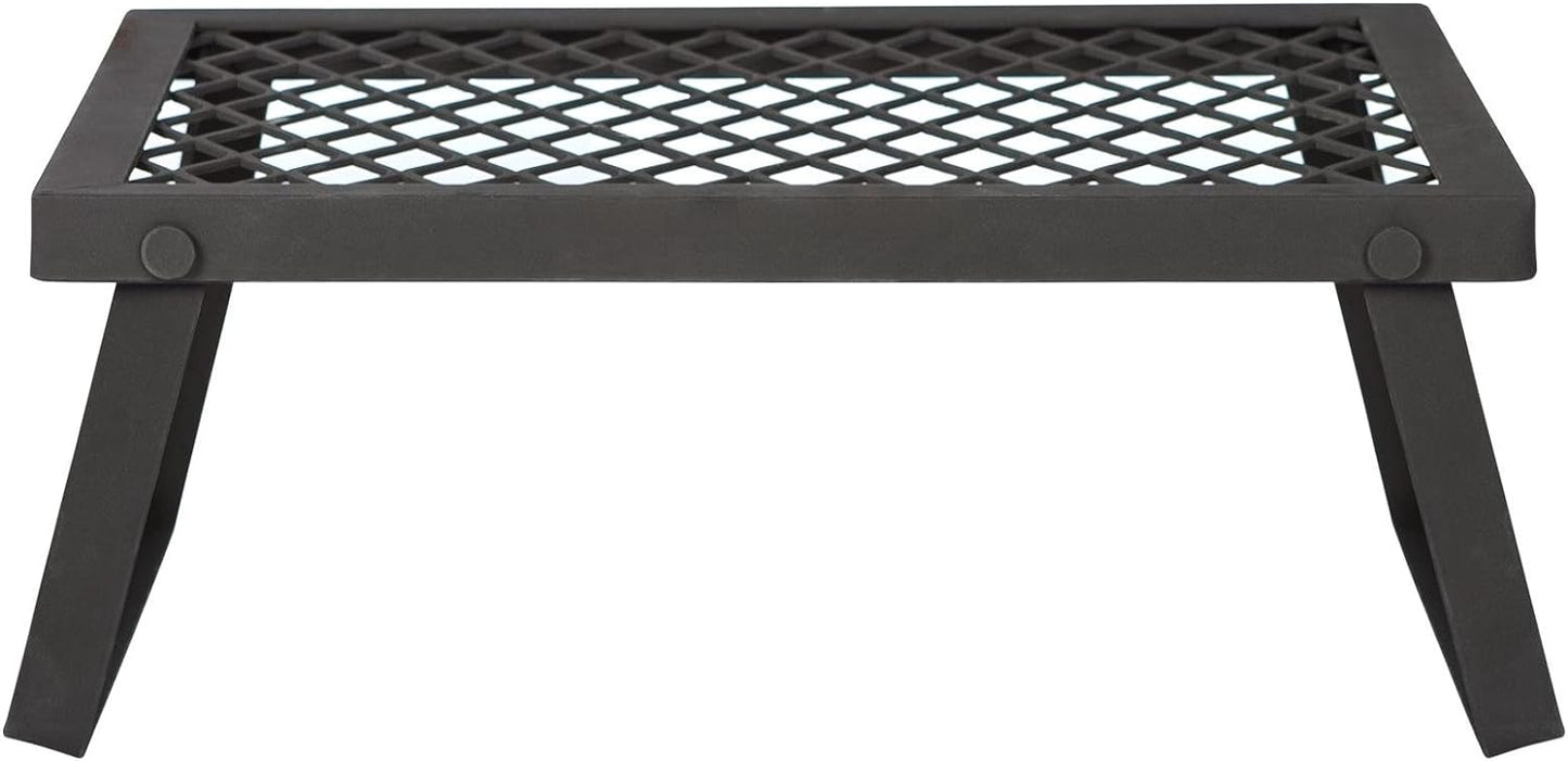 Amazon Basics Heavy-Duty Portable Camping Grill Grate for Campfire Cooking, Black