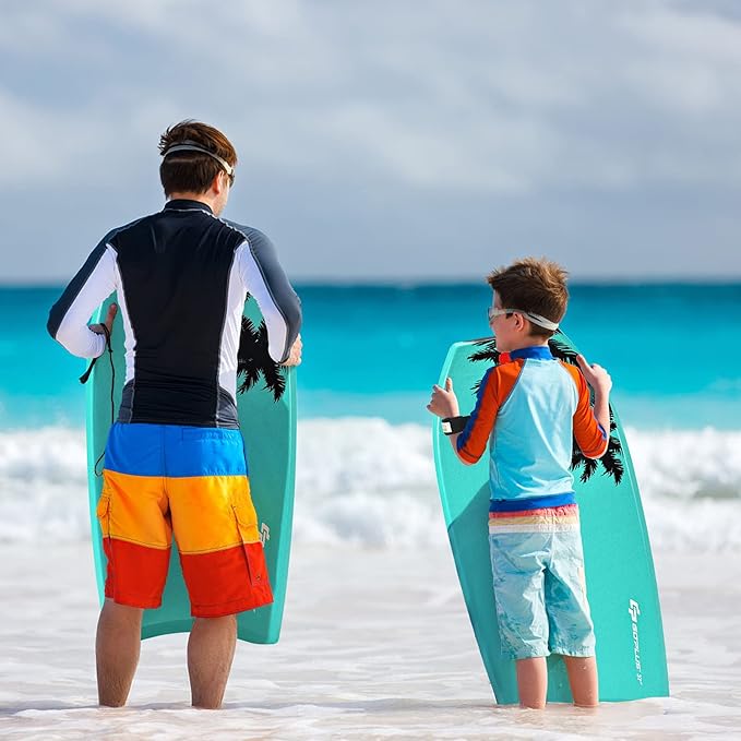 KOTEK 33/37/41 Inch Body Board with Wrist Leash, EPS Core, Dual Channel, HDPE Slick Bottom, Bodyboard for All Skill Levels & Wave Conditions