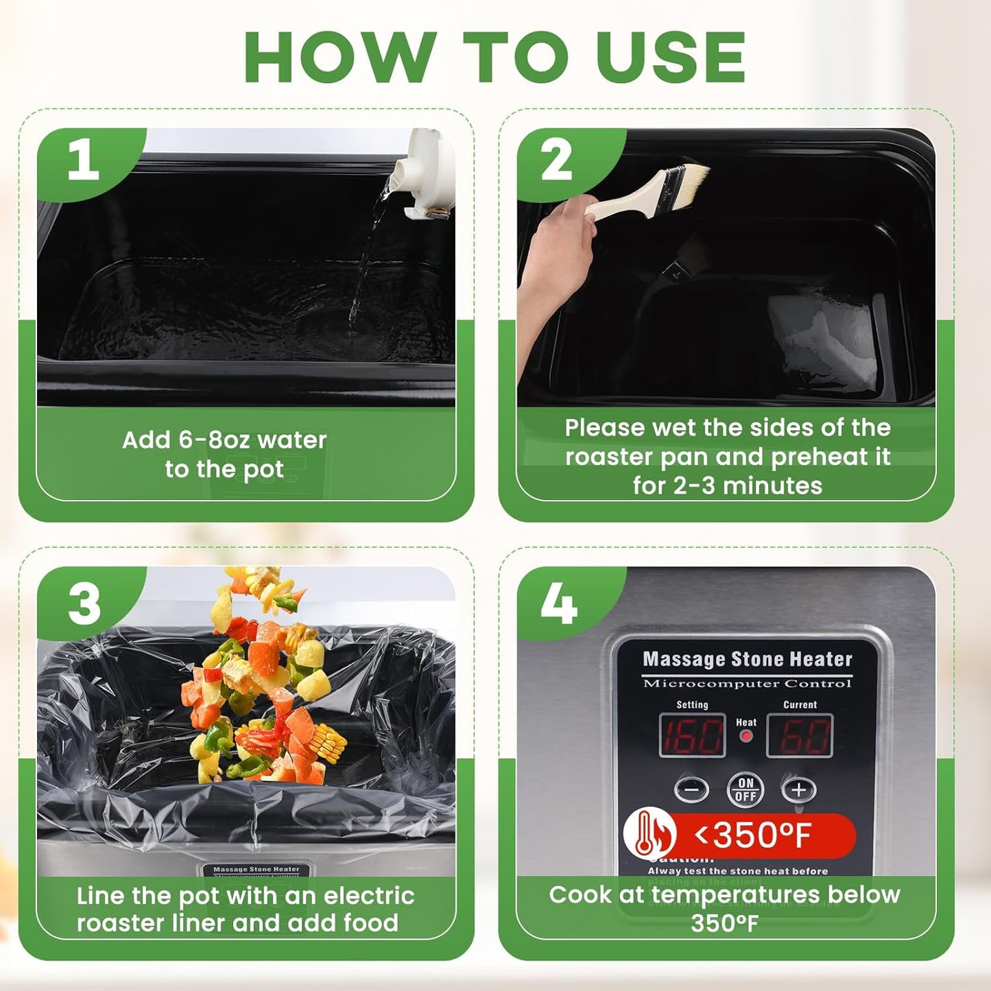 CAREGY Electric Roaster Liners 34 x 18 Inch 15 Counts Disposable Roaster Liners Fits 16, 18, 22 Quarts Roasters, Roasting Oven Liners Cooking Bags for Immediate Cleanup