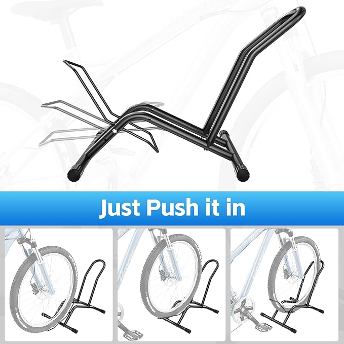 Bike Floor Stand Indoor Bike Stand for Garage/Home,Adjustable Bicycle Parking Stand Fit for 16"-29" Wheel Mini/Mountain/Road Bikes Heavy Duty Metal (Size-01)