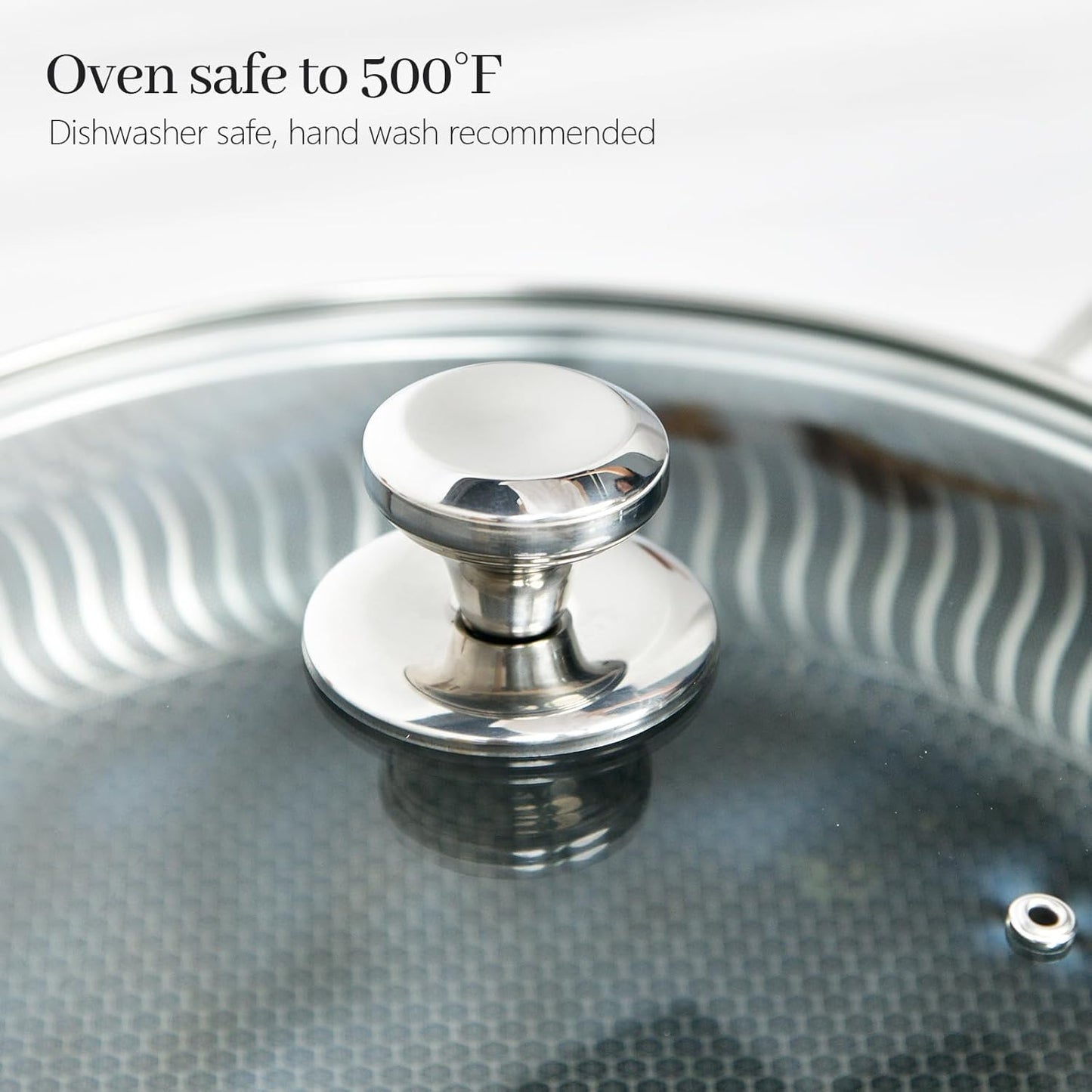 13 In Glass Lid for Frying Pan, Tempered Replacement Cover Compatible with All 13 inches Cookware for Skillets, Round Cast Iron, Cast Aluminium, Stainless Steel Pans &Pots