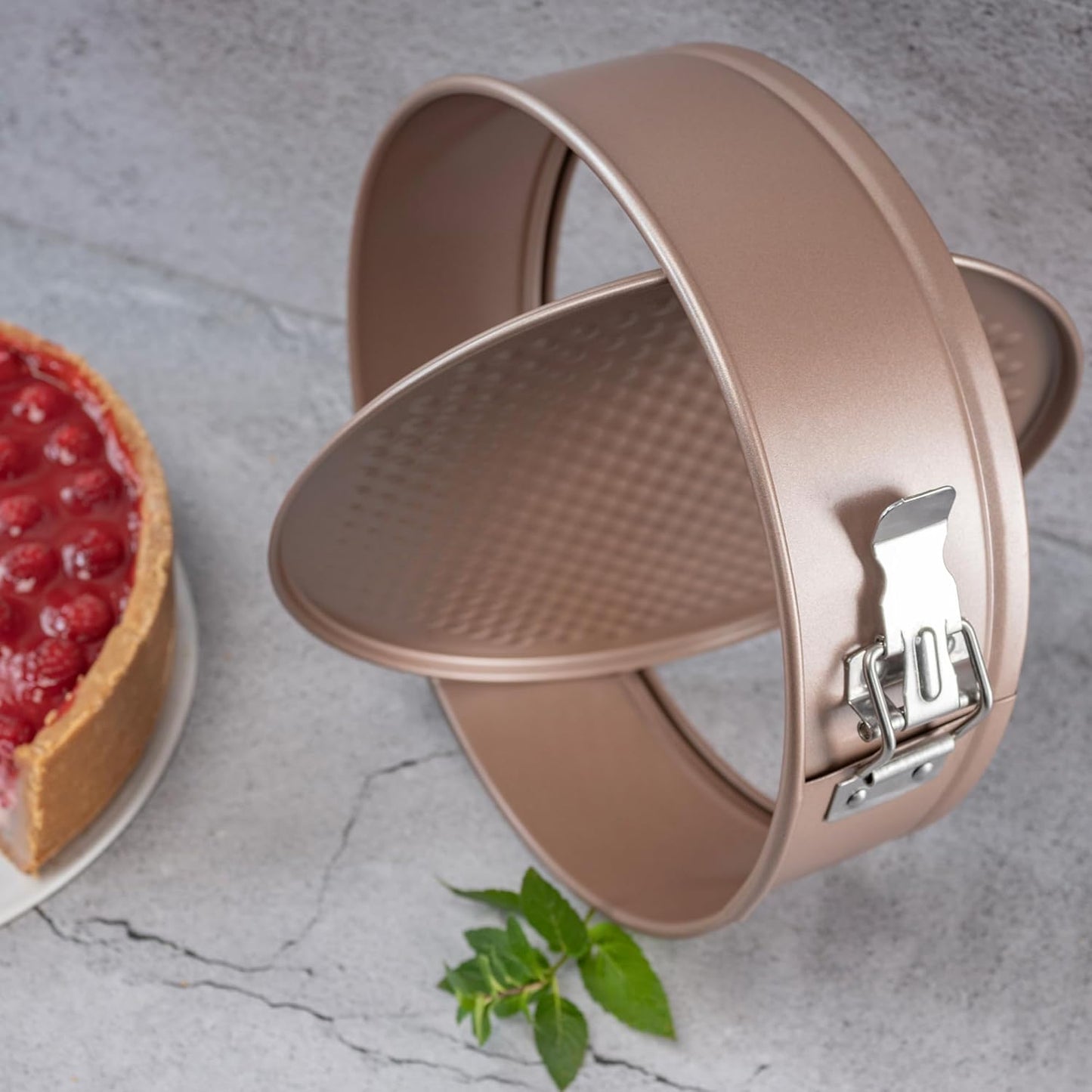 Non-Toxic Nonstick 10-Inch Round Springform Cake Pan 3-inches deep | Cheesecake Leak Proof Baking Pan