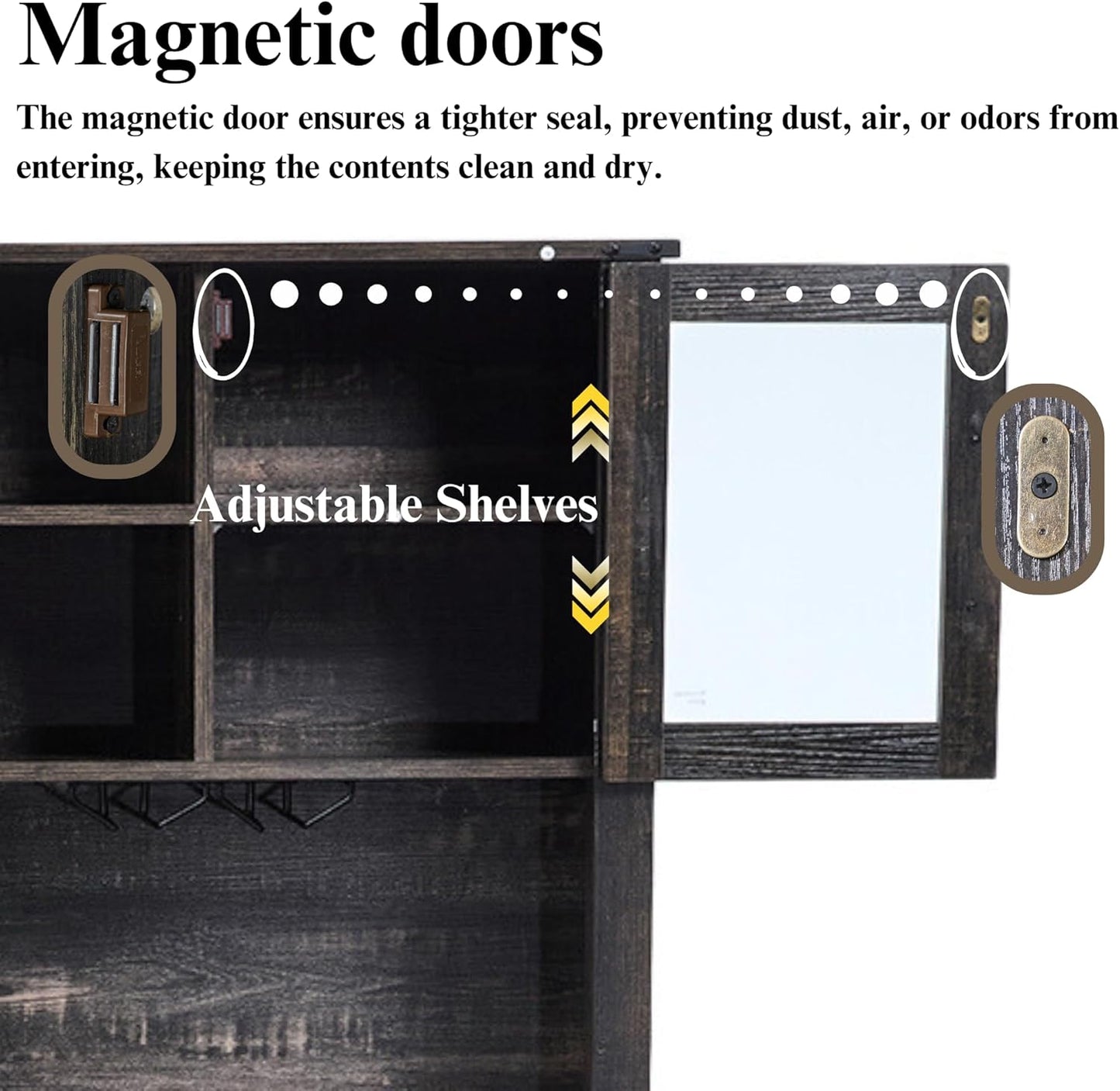 Coffee Bar Cabinet with Sliding Barn Doors 71'' Farmhouse Pantry Cabinet with Drawers & Wine Glass Rack Rustic Buffet Cabinet for Kitchen, Black