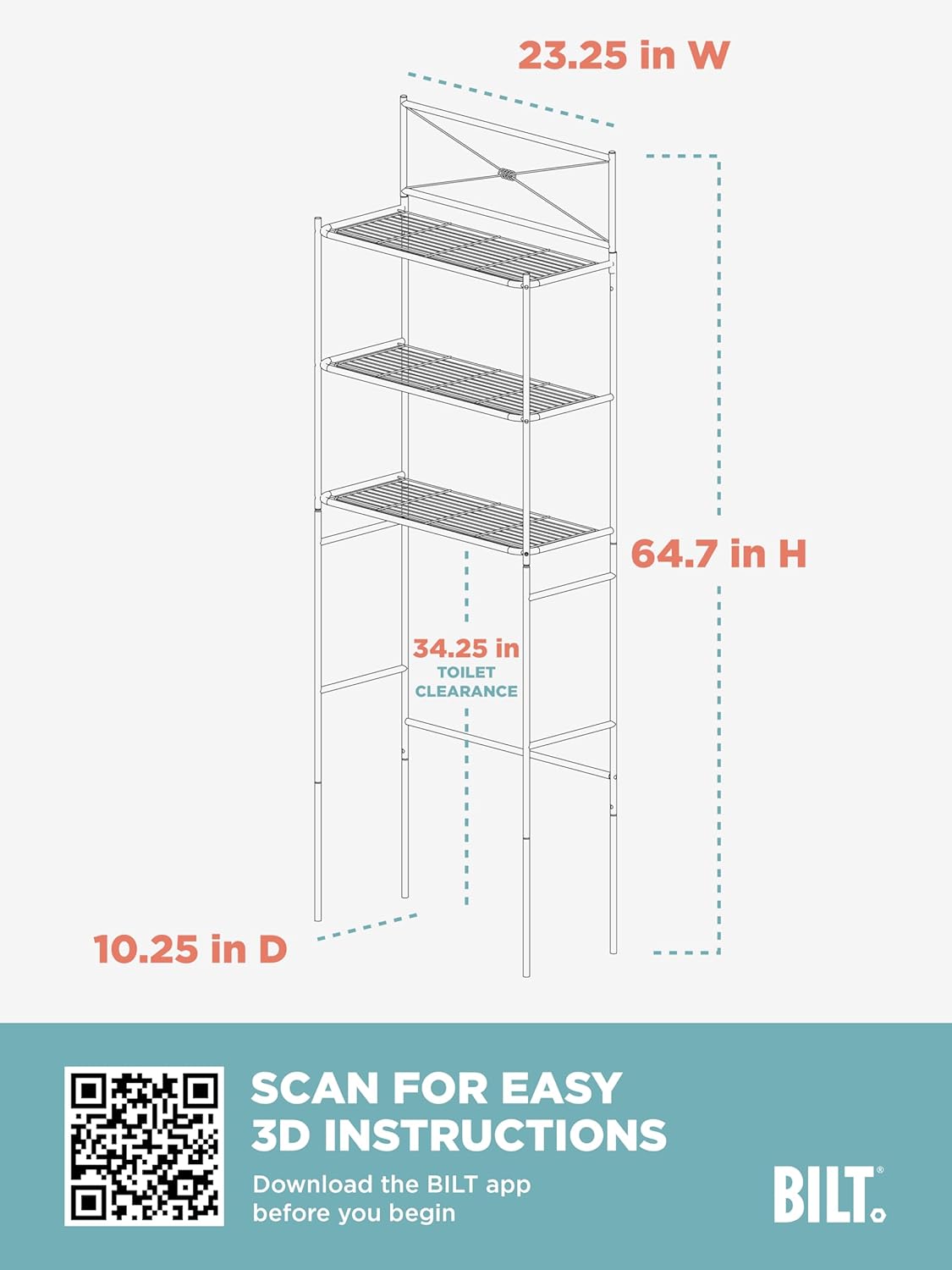 Zenna Home Over the Toilet Storage Shelf Space Saver, Behind Toilet Bathroom Organizer and Storage, Metal Bathroom Organizer with 3 Shelves, Oil Rubbed Bronze