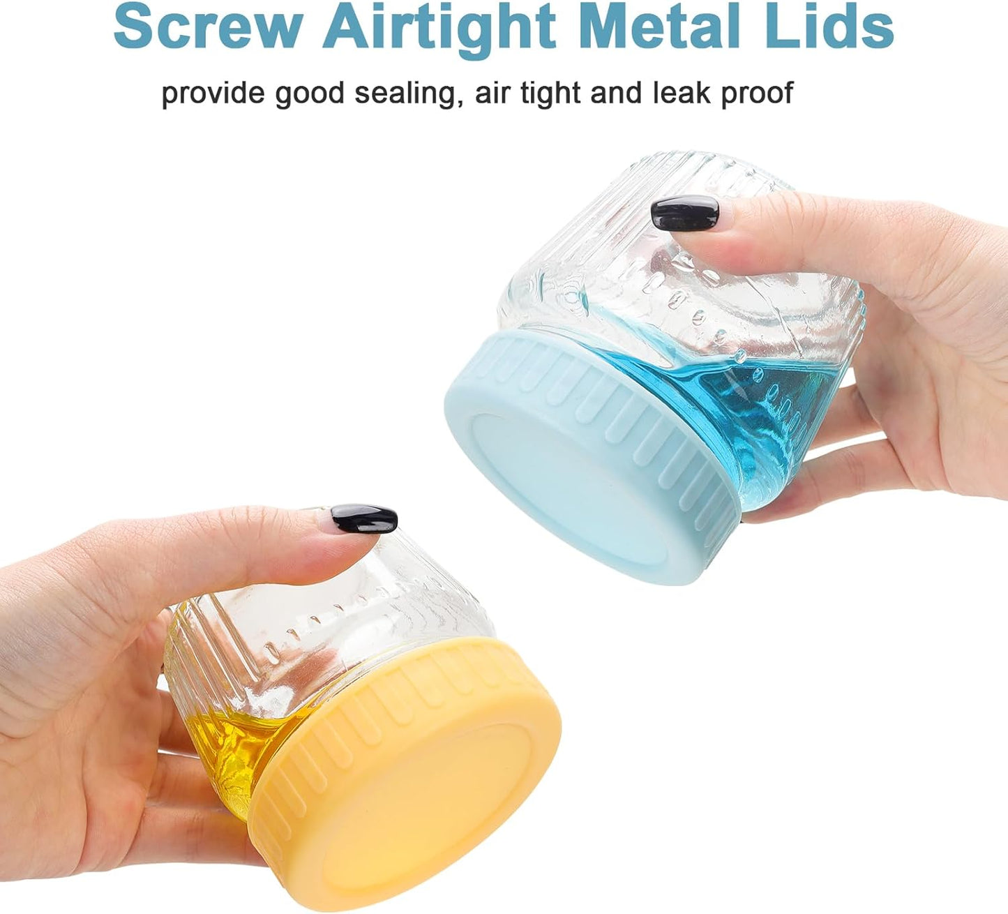 Cehomi 8 oz Mason Jars 6 Pack, 240 ml Glass Canning Jars with Regular Mouth Lids, Small Glass Storage Containers for Jelly, Jam, Honey, Pickles, Spice, Overnight Oats