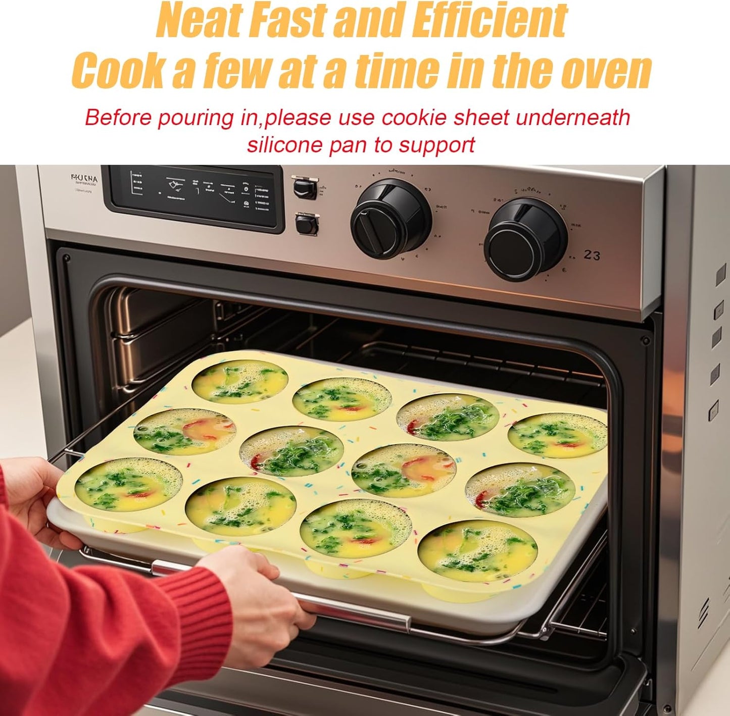 Palksky Silicone Molds, 12-Cavity Muffin Pan for Baking, Silicone Molds for Tarts, Egg Bites, Nonstick Baking Mold