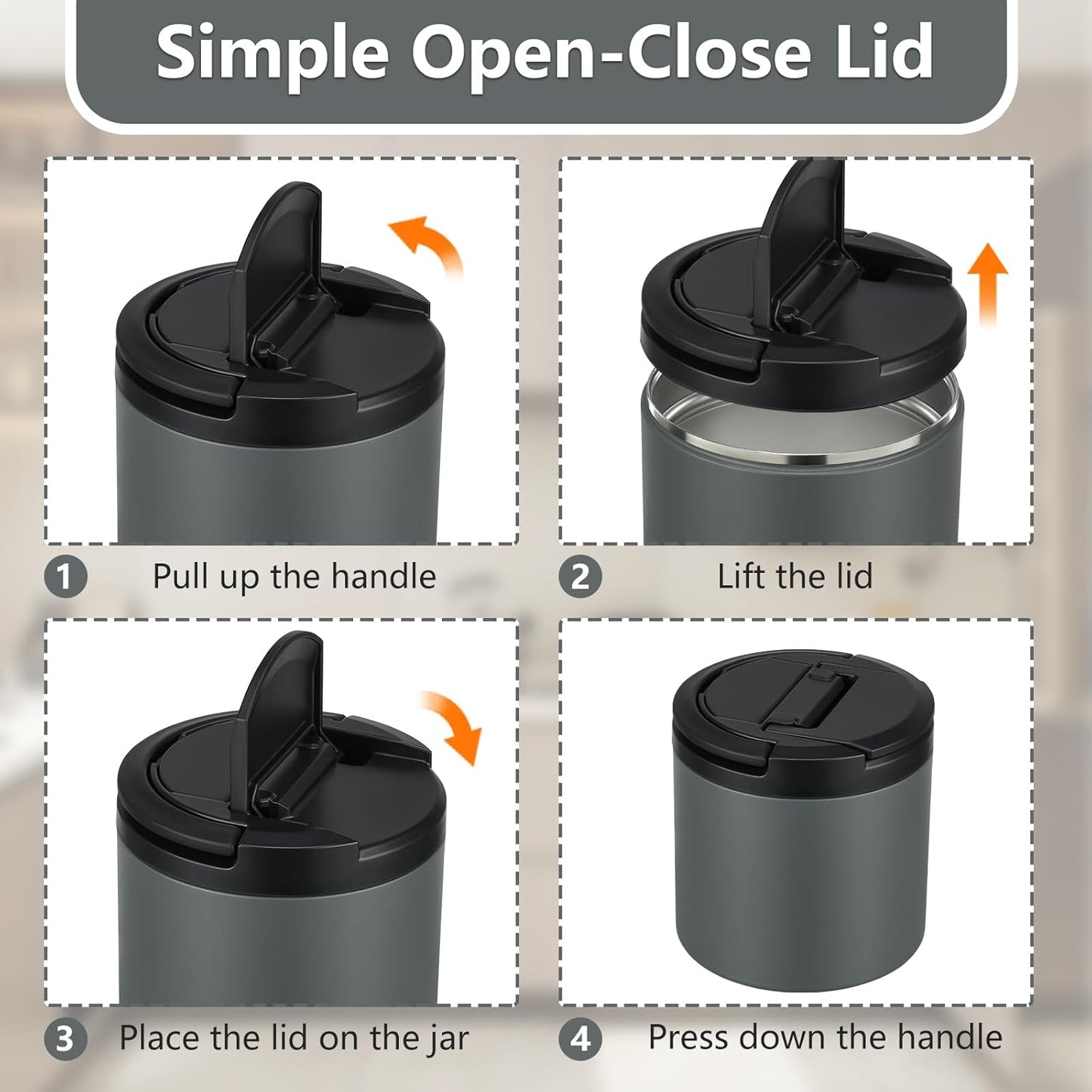 Thermo for Hot Food, Soup Thermo for Adults 40oz Lunch Containers Wide Mouth, Insulated Food Container Leak Proof Vacuum Stainless Steel With Carry Handle and Spoon BPA Free