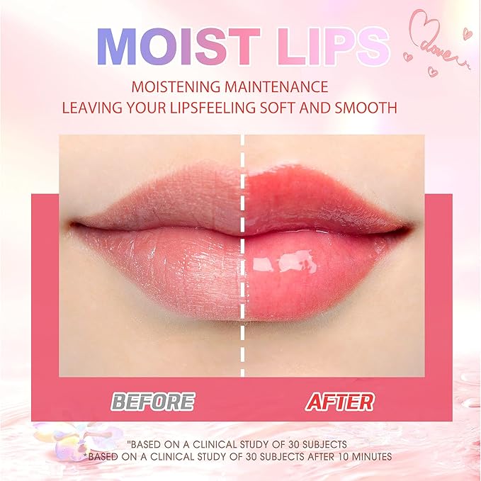 LANGMANNI Lip Oil,No-Sticky Gloss Lip Balm Lip Care,Fruit Flavoured Lip Oil For Dry Lip's Moisturizing Hydrating And Nourishing (Strawberry+Coco)