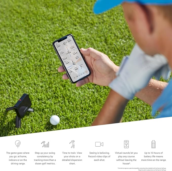 Garmin Approach R10 Portable Golf Launch Monitor | Take Your Game Home or Practice at The Driving Range | Track Metrics, Record Video or Play 43,000+ Courses with Signature Series Gift Bundle