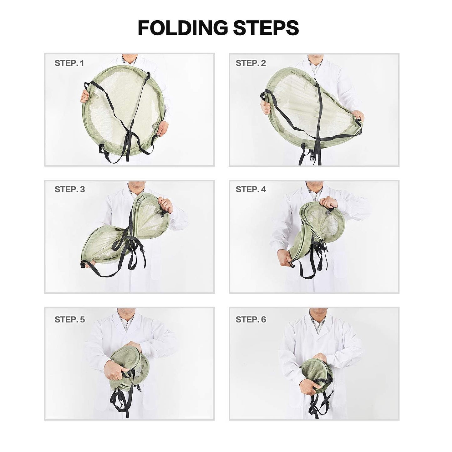 Simple Deluxe 4 Layer 24'' Herb Drying Rack with Hook, Detachable Design Hanging Dry Mesh Folding Basket Dryer for Clothes, Herbs