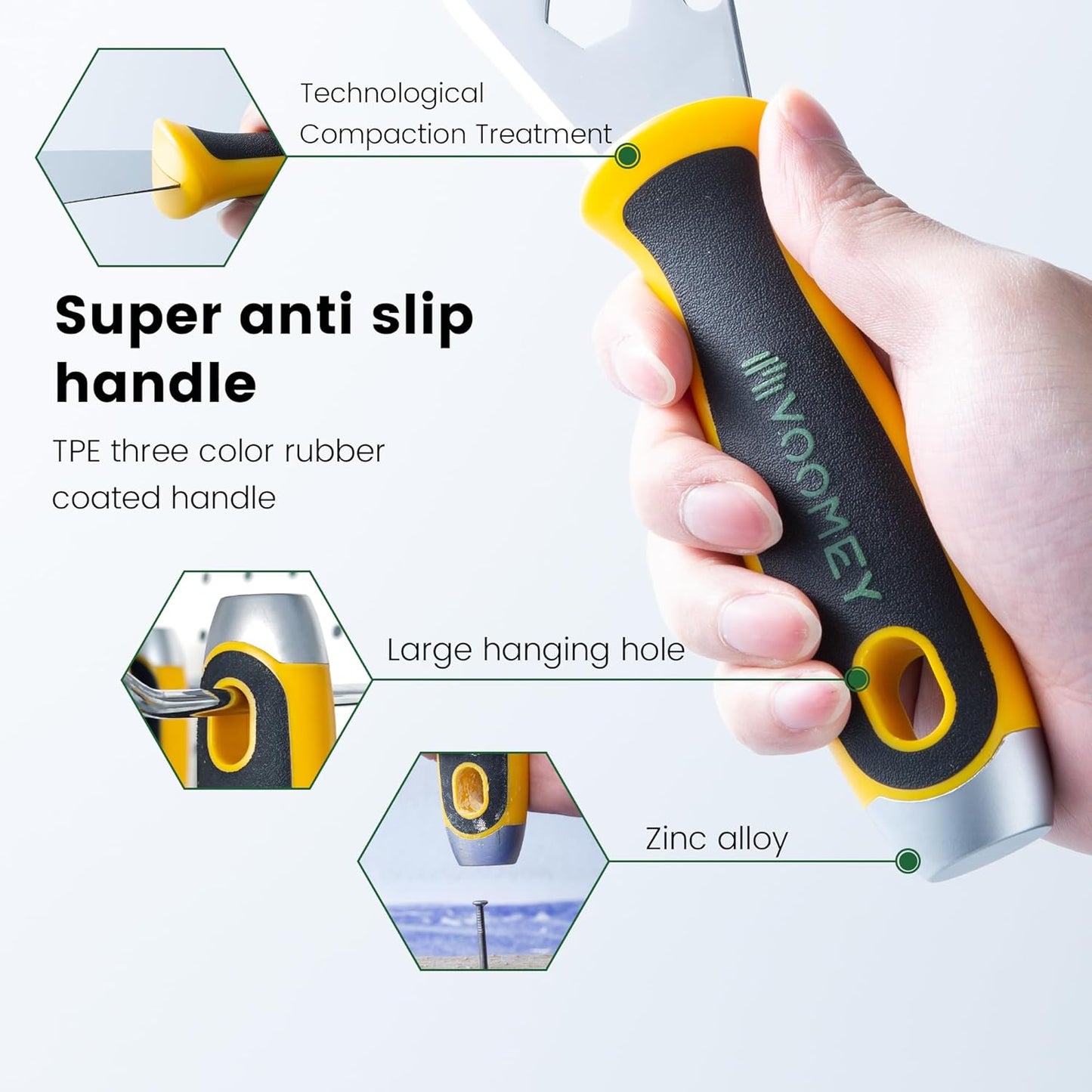 Voomey Putty Knife Set 3 Pack, Stainless Steel Paint Scraper and Spackle Knife Drywall Tools for Wallpaper Removal, Drywall Repair, and Painting Projects