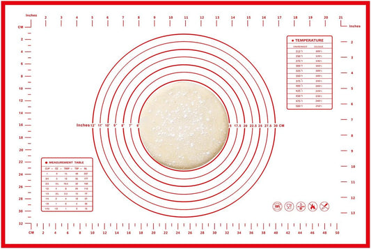 Dough Mat Silicone Baking Mats for Rolling Pastry,Kneading Sheet Sourdough Bread Baking Supplies Red 24x16"