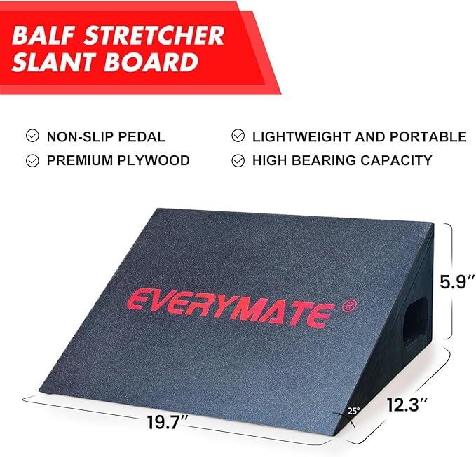 Slant Board Calf Stretcher, Non-Slip Heel Elevated Squat Wedge Block for Weightlifting and Calf Stretching