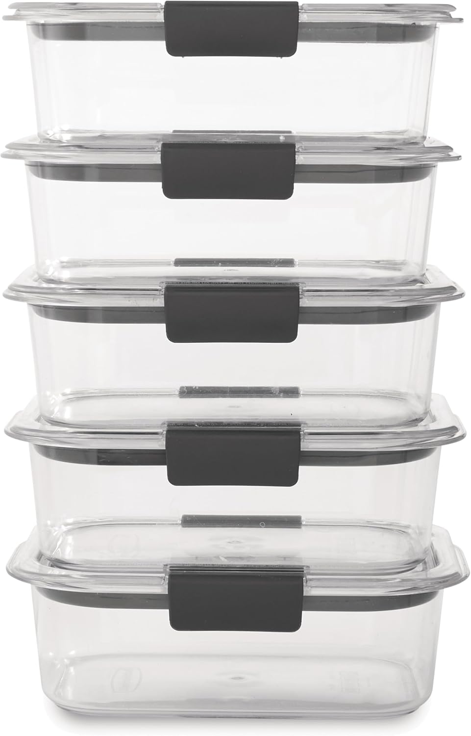 Rubbermaid Brilliance Food Storage Containers BPA Free Airtight Lids Ideal for Lunch Meal Prep & Leftovers Set of 5 (3.2 Cup)