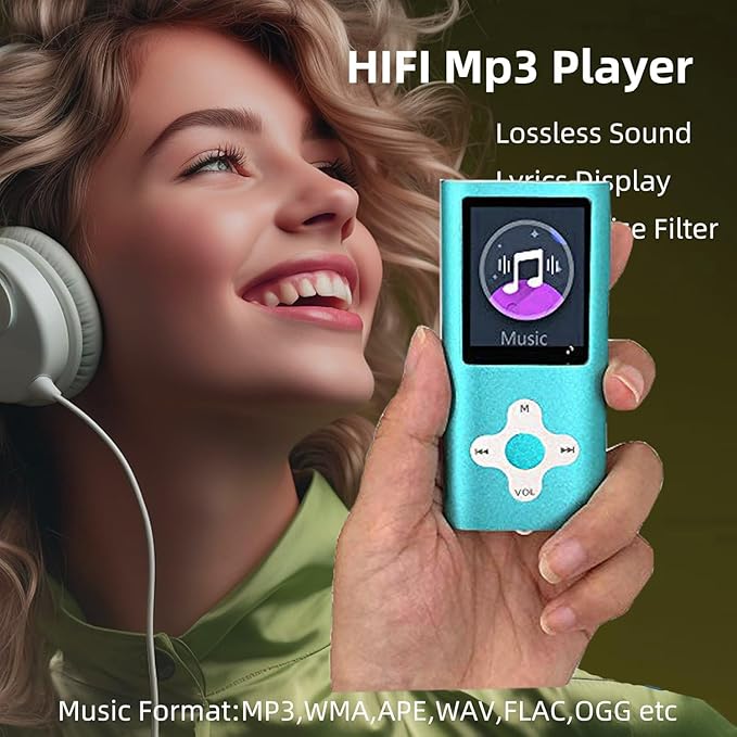 Mp3 Player,Music Player with a 16 GB Memory Card Portable Digital Music Player/Video/Voice Record/FM Radio/E-Book Reader/Photo Viewer/1.8 LCD (Sky Blue)