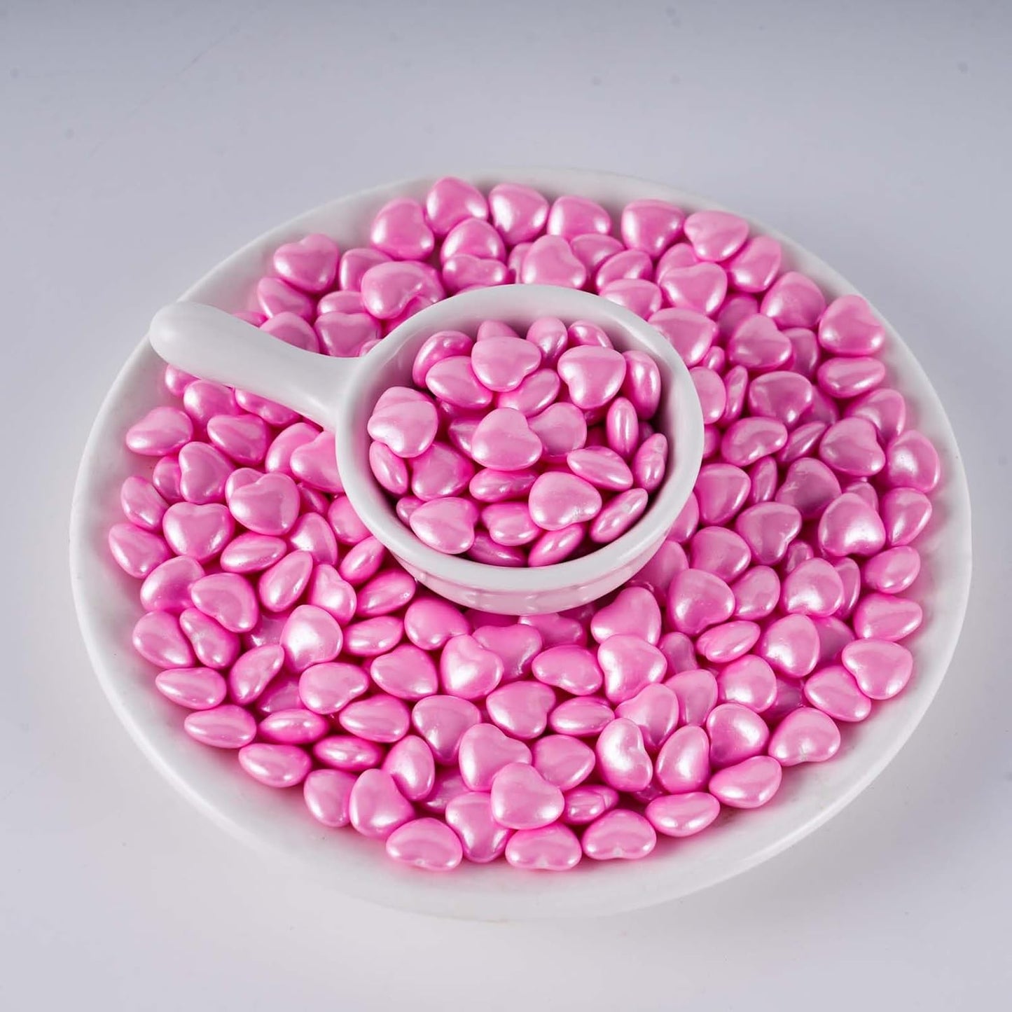 Kasvan Pink Heart Shapes Sprinkles - Edible Candy Pearls 130g/4.58 Oz, Mix Size, Baking Cake Decorations, Ice Cream Toppings and Cookie Decorating, Wedding Party Chirstmas Supplies (Pink)