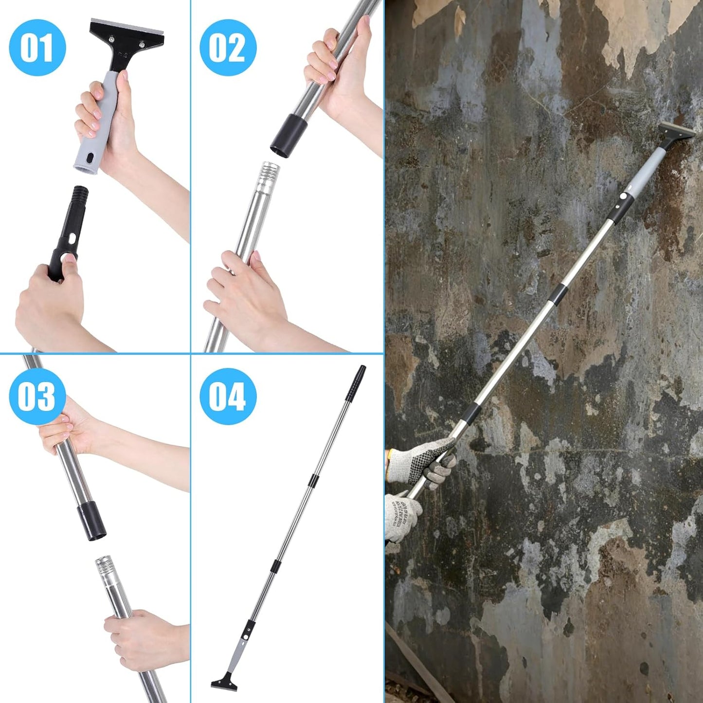 Tallew 12 Pcs Plastic Scraper Tool Razor Blade Plastic Pick Putty Knife Non Scratch Tool Set for Window Floor Label Removal Stickers Paint Cleaning Tile Floors Walls Labels Oil Stains (Classic Color)