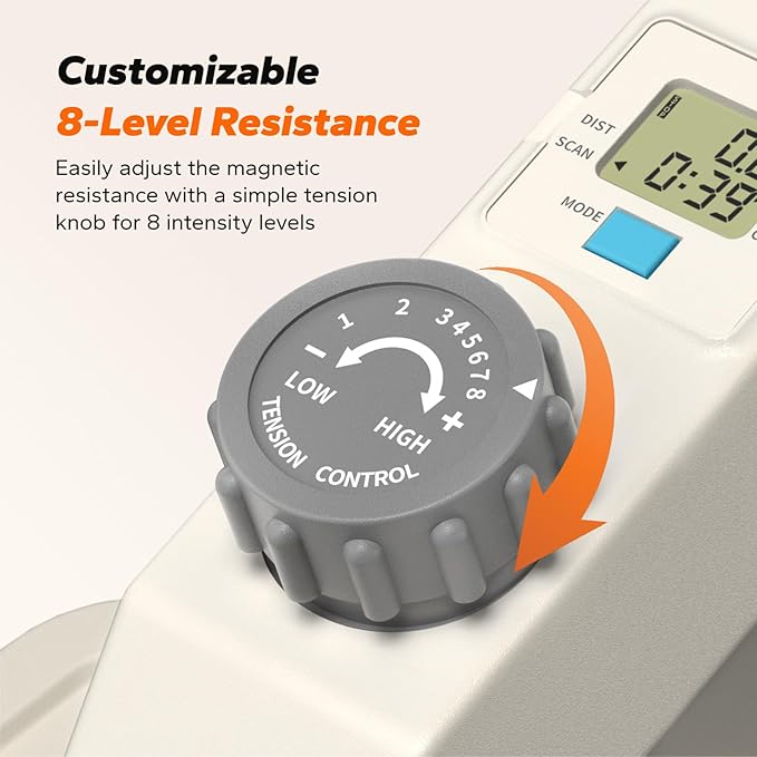 MERACH Sitting Under Desk Elliptical Machine, Leg Exerciser While Sitting for Seniors, Seated Pedal Exerciser, Quiet & Portable Pedal Exerciser with 8 Resistance Levels, Work from Home Fitness