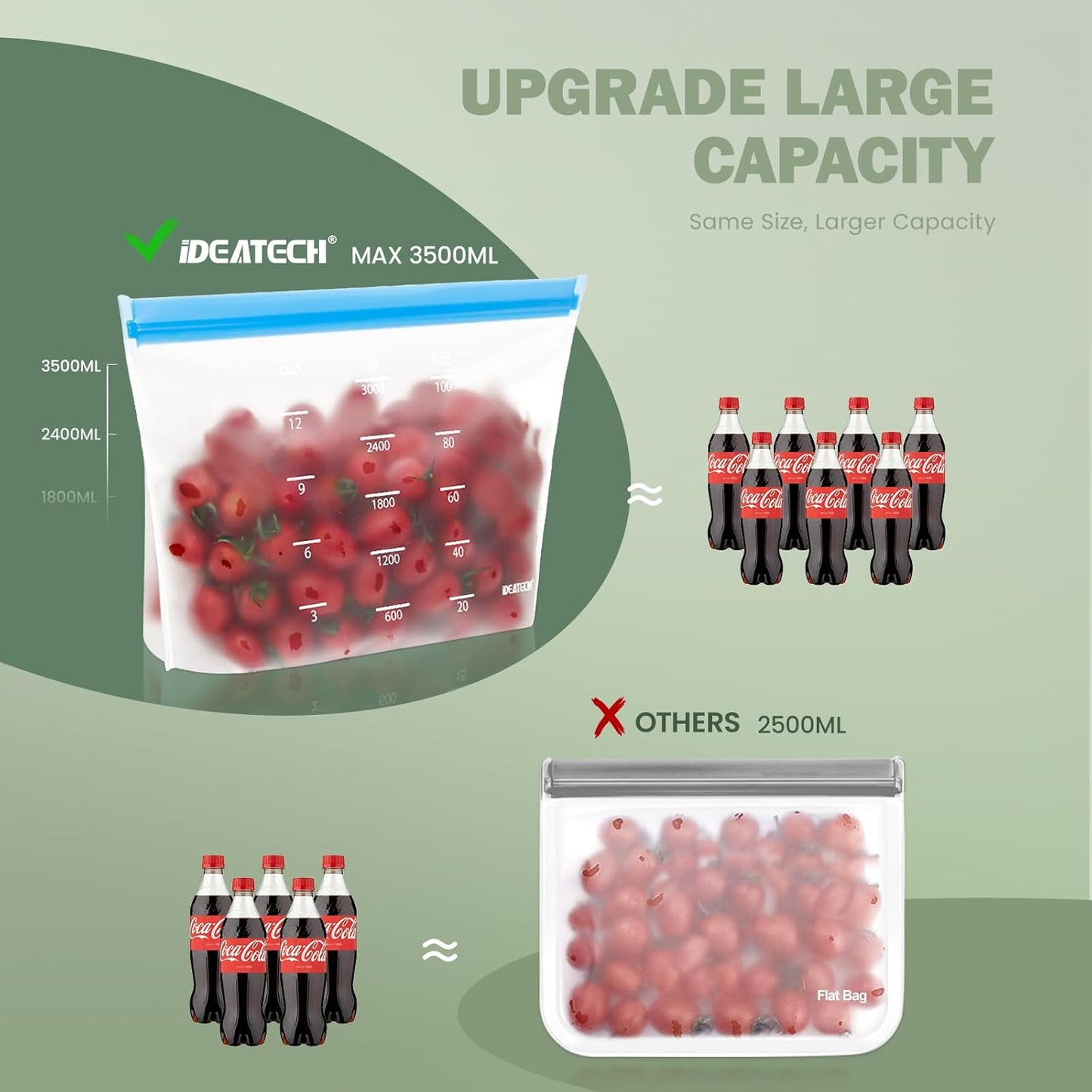 Dishwasher Safe Reusable Storage Bags Stand Up - BPA Free Reusable Sandwich Bags - Leakproof Gallon Freezer Bags, Silicone Food Storage Bags - Multicolor 5 Gallon + 6 Sandwich + 5 Snack Bags