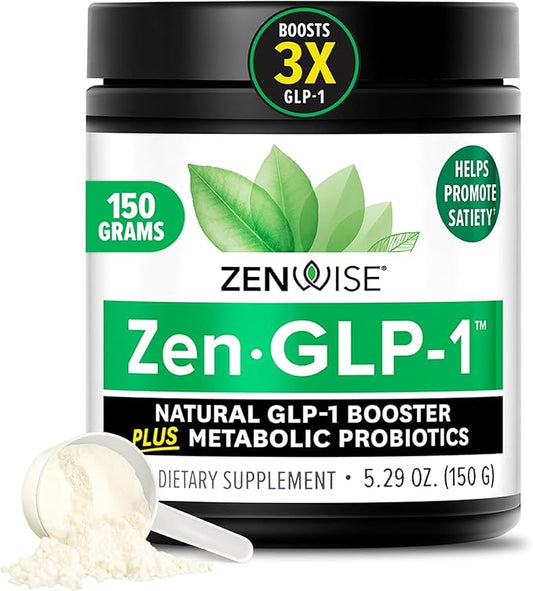 Zenwise Health ZenGLP-1, Natural GLP-1 with Metabolic Probiotics to Help Control Hunger & Cravings and Support Digestive Health - GLP-1 Supplement Support for Women & Men - 15-Day Serving