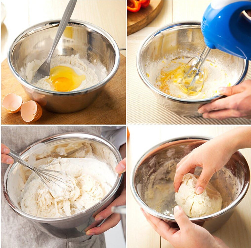 meleg otthon Stainless Steel Bowl,6.5ＱT Salad Bowl,Metal Bowls,Stainless Steel Basin,Heavy Duty Deeper Edge Mirror Finish Dishwasher Safe Bowl (XL)…