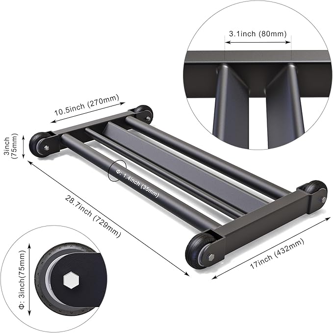 SELEWARE Glute Ham Glider Heavy Duty Ab Glute Glider Machine, Exercise Wheels for Smooth Hamstring Curl Abdominal and Leg Workouts, Multifunctional Ab Glute Machine for Home & Commercial Gym