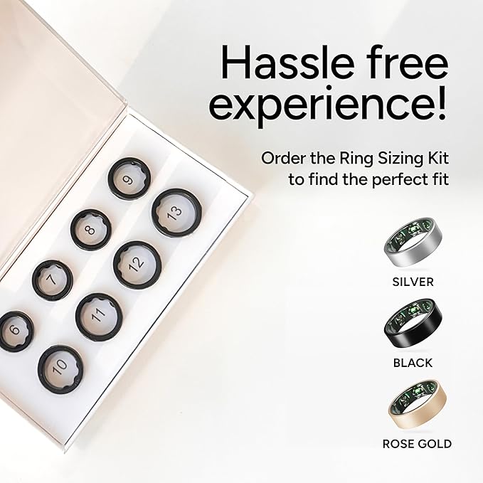 Gabit Smart Ring | AI Health Coach, Period Tracking | Sleep, Fitness, Nutrition, Stress | Track Calorie, Recovery, HRV, | Buy Sizing Kit First | Smart Ring for Women & Men | Titanium, Rose Gold 11