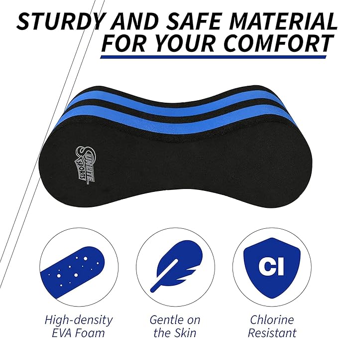 Sunlite Sports EVA 5-Layer Pull Buoy Leg Float - Pool Training Aid, Legs and HIPS Support for Adults, Kids, and Beginners, for Swimming Stroke